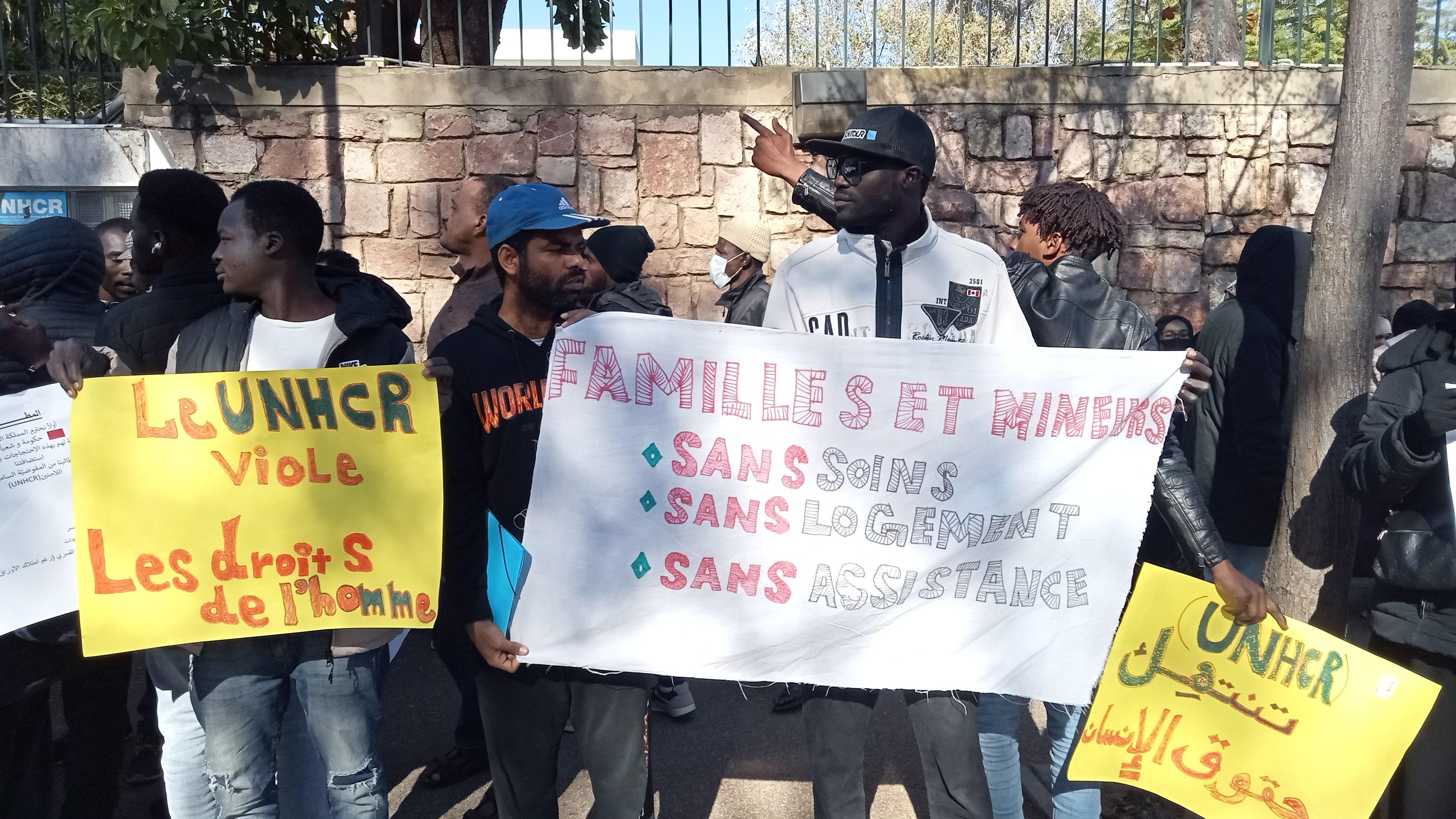 Manifestation au Maroc devant l’UNHCR © Auteur inconnu