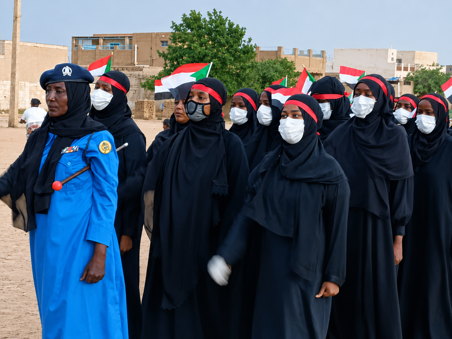 Femmes soudanaises à un camp d'entraînement